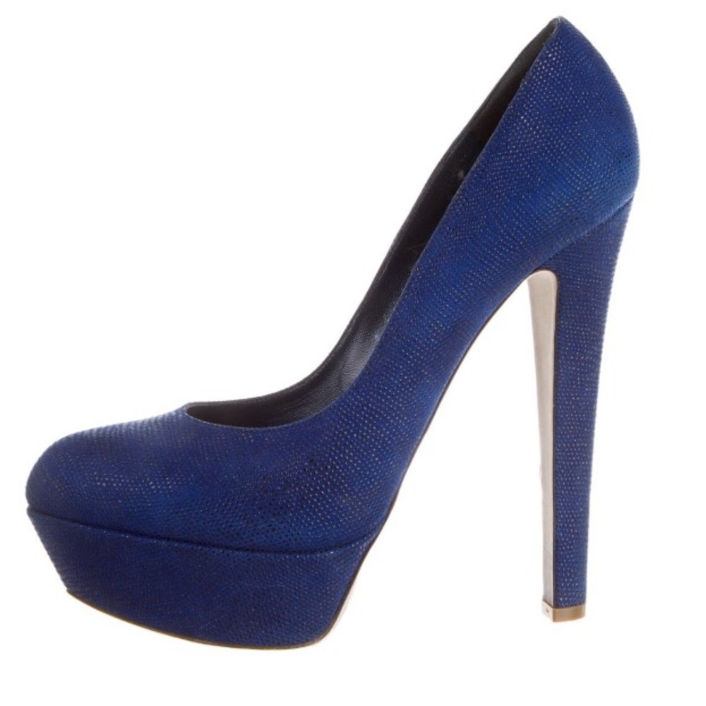Sergio Rossi Blue & Black textured Heels